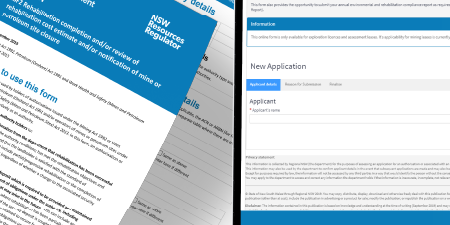 Screenshot of Mining Act forms