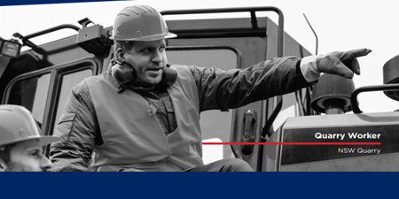 Photo of a male quarry worker