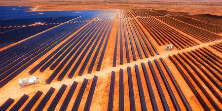 Aerial view of Broken Hill Solar Plant.