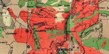 Close crop of historical NSW map