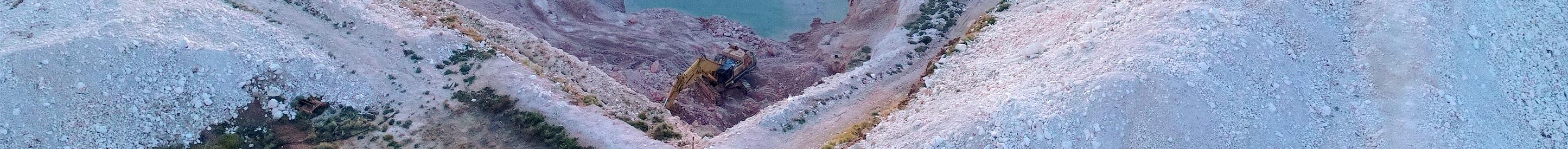 Aerial view of mine equipment