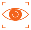 Laser eye surgery icon.